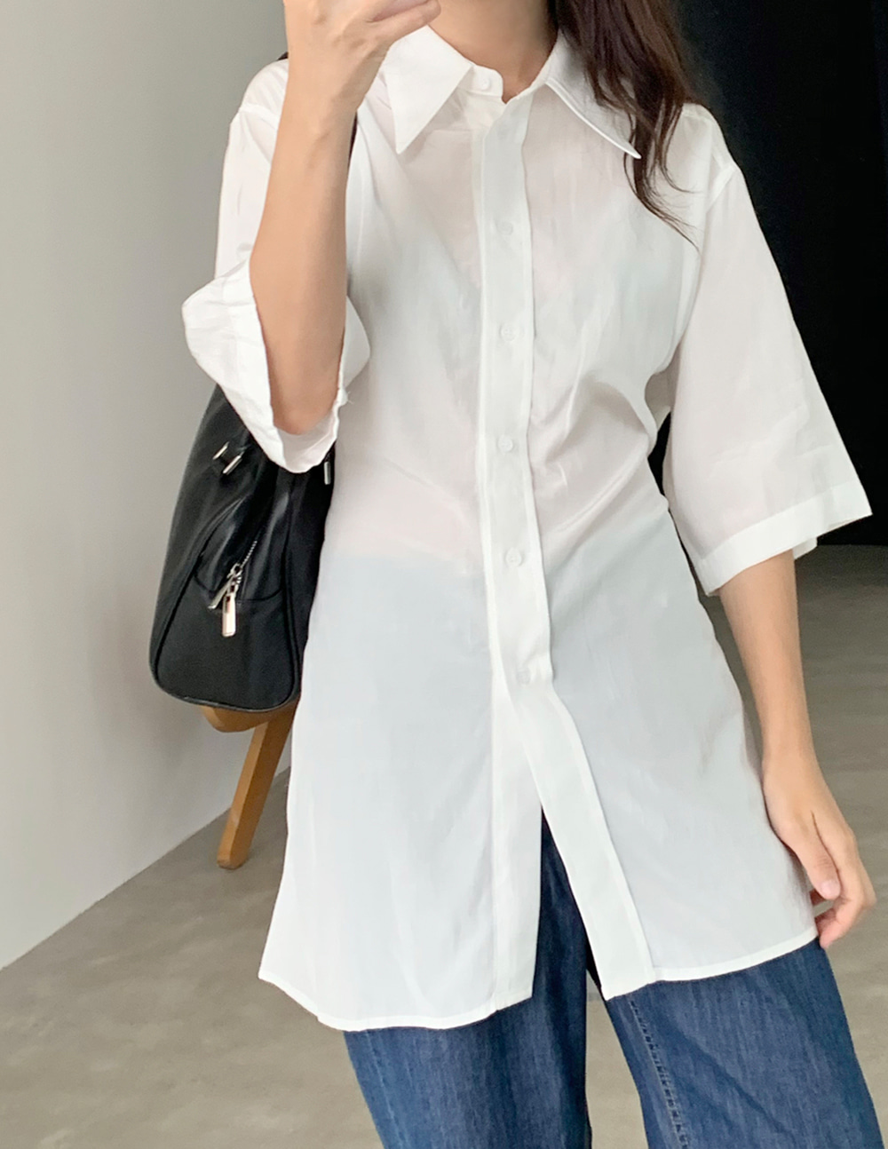silky string shirt (3color)