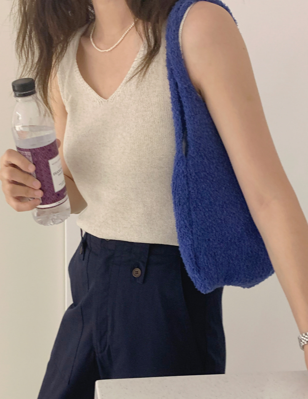 V knit sleeveless (4color)